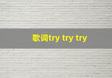 歌词try try try